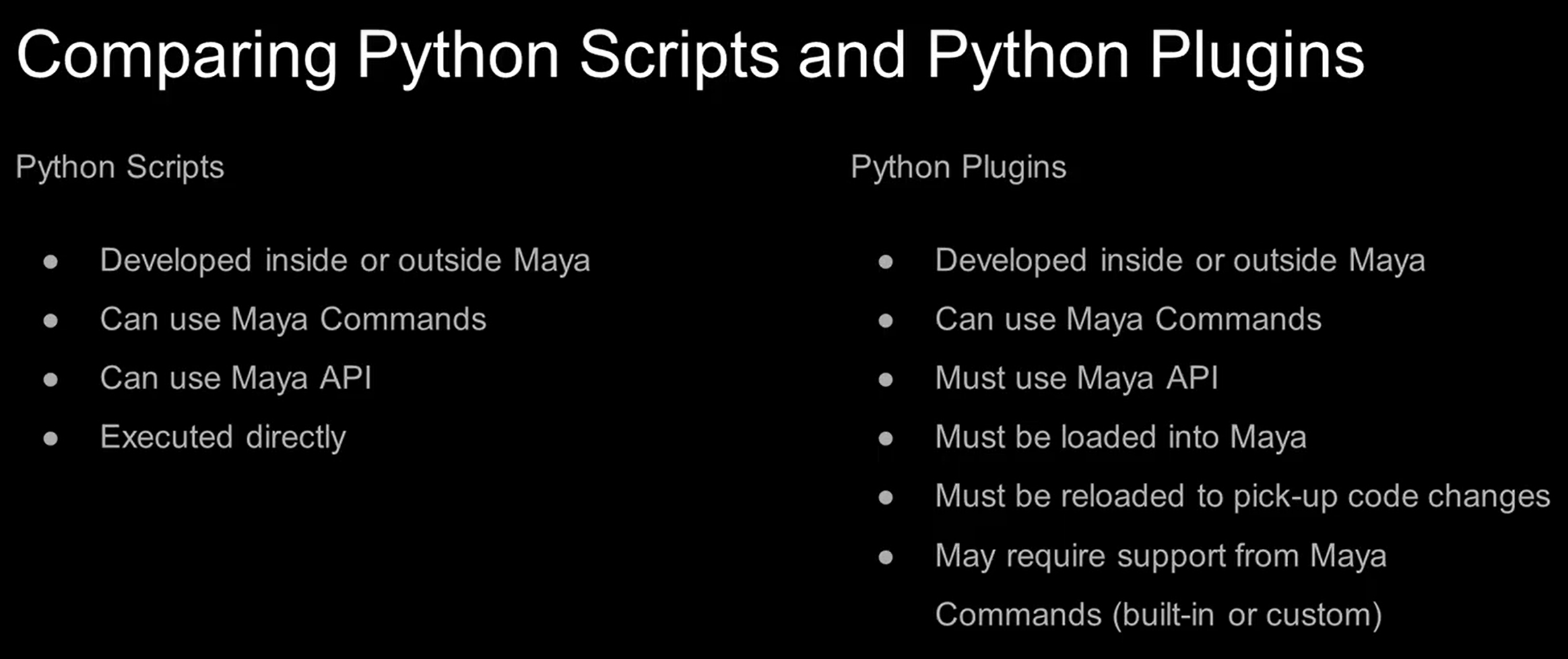 comparing python scripts and python plugins